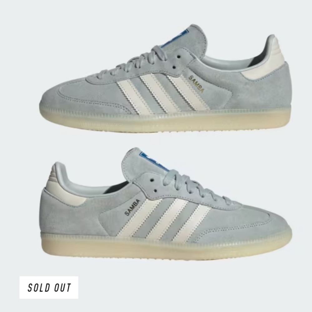 Adidas Samba W size 7 Wonder Silver Chalk White Sneakers